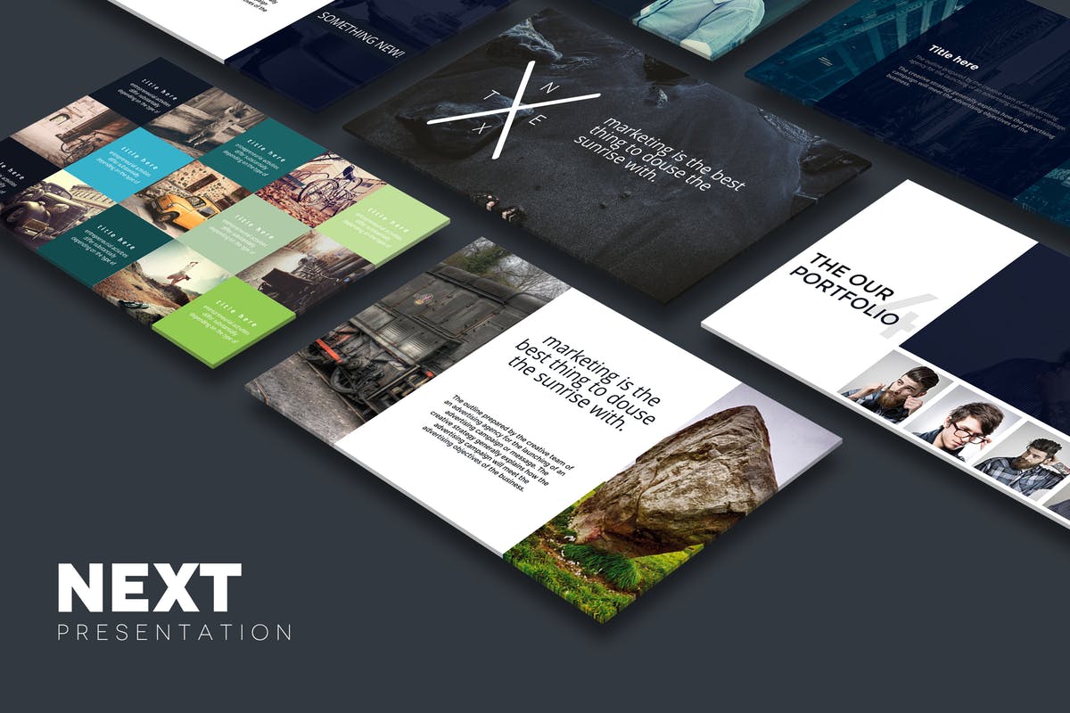 多用途创意品牌策划PPT幻灯片模板 NEXT Powerpoint Template插图