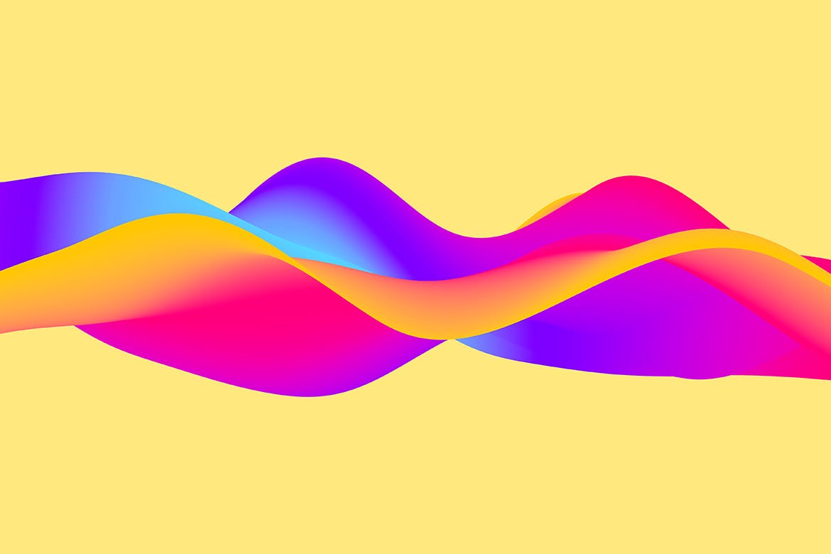 多彩液体流动波纹高清背景图素材包 Soft Colorful Waves Background Set插图(9)