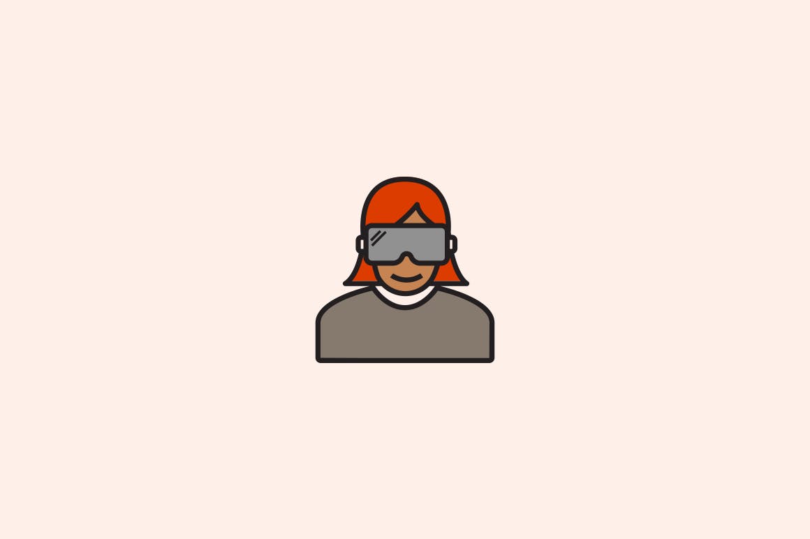 10枚VR虚拟角色头像矢量图标 10 VR Avatar Icons插图(3)