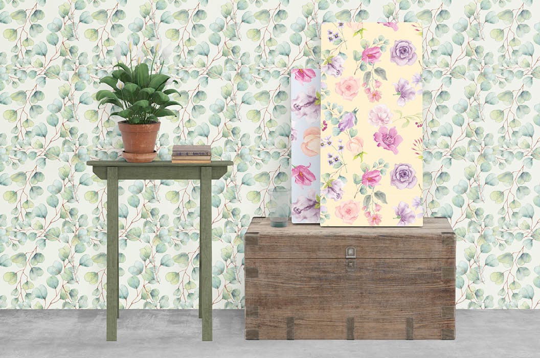 6款水彩花卉图案背景图素材 Perfect Pastels Watercolor Floral Patterns插图(4)