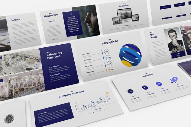 石油天然气企业/行业分析报告PPT模板素材 Oil and Gas Powerpoint Template插图(3)