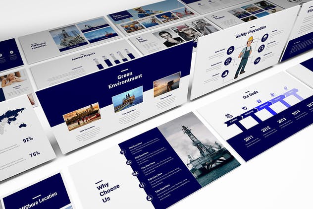 石油天然气企业/行业分析报告PPT模板素材 Oil and Gas Powerpoint Template插图(5)