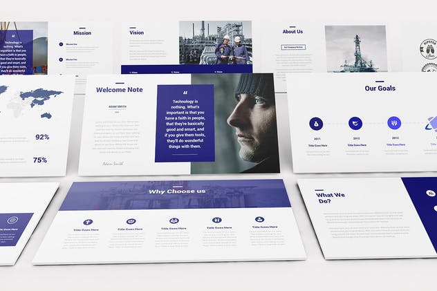 石油天然气企业/行业分析报告PPT模板素材 Oil and Gas Powerpoint Template插图(8)