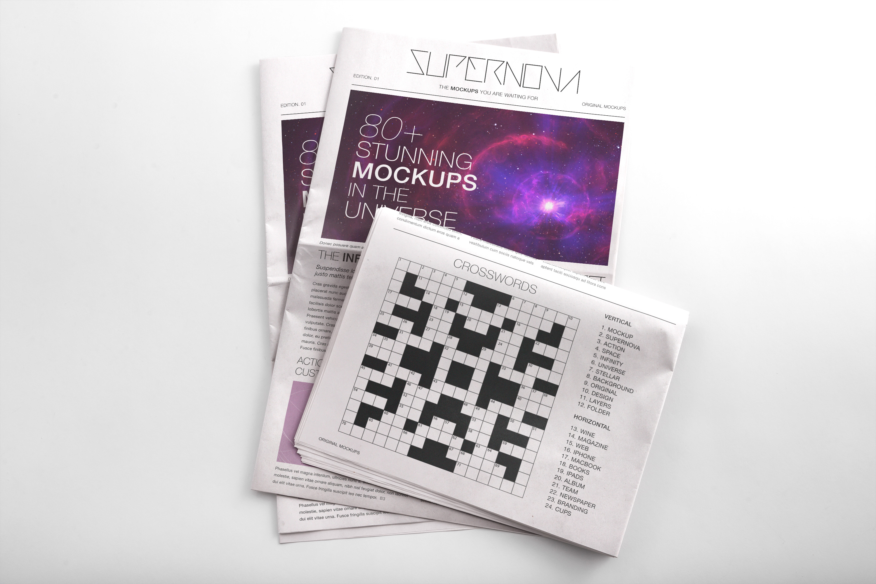 报纸版式设计效果图样机06 Newspaper PSD Mockup 06插图
