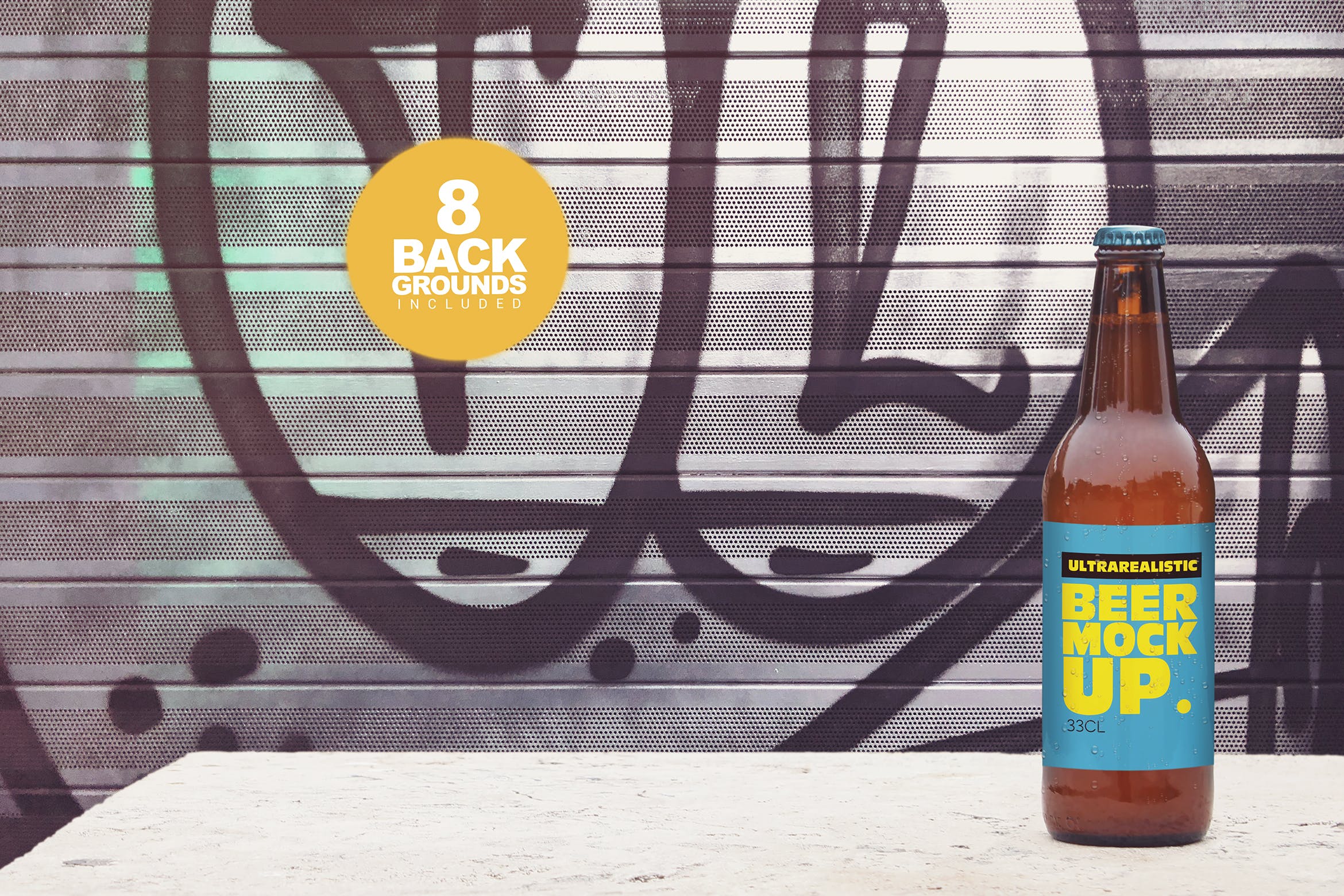 50cl啤酒瓶外观设计预览素材库精选 50cl Garage Beer Mockup插图