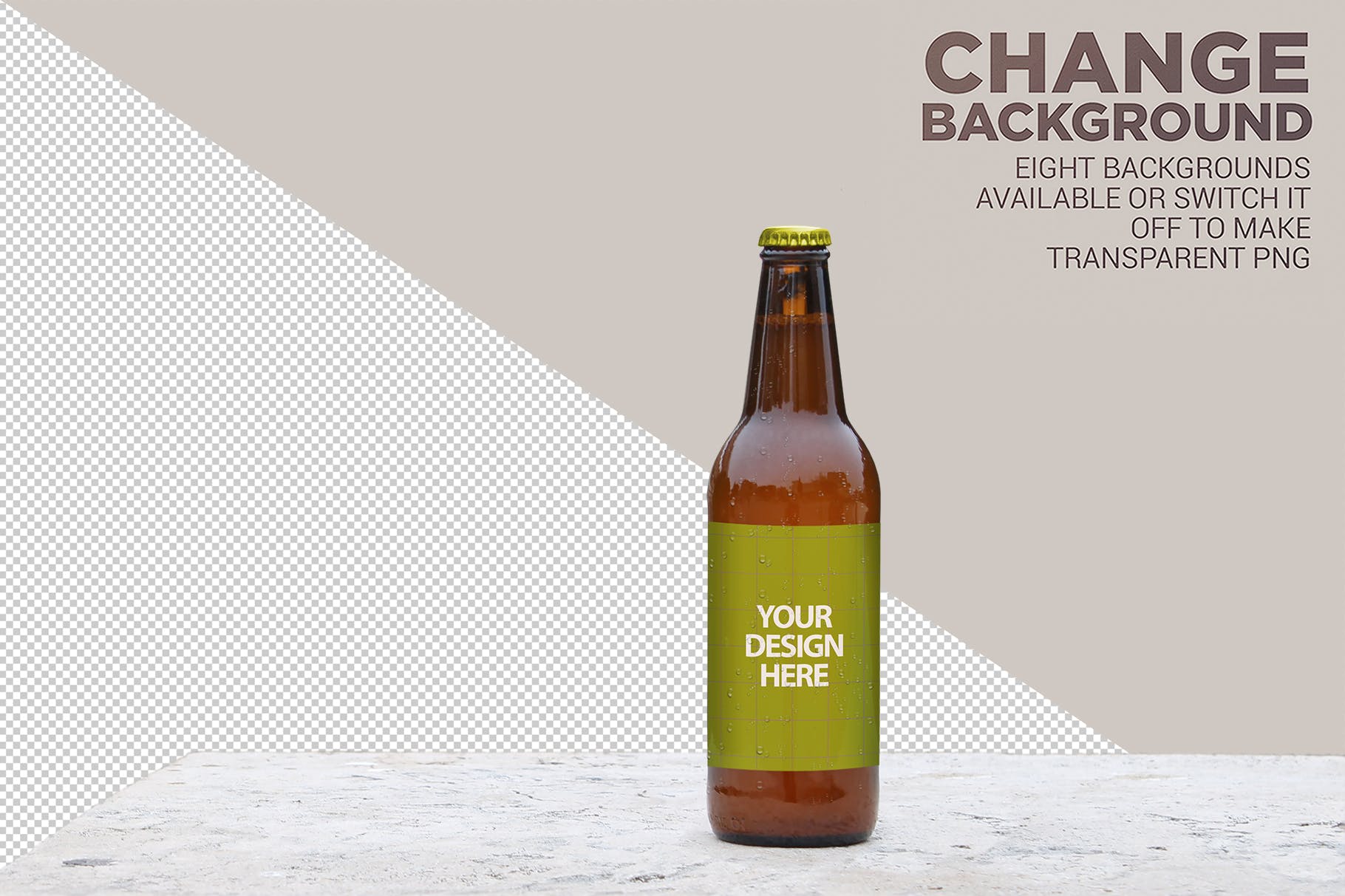 50cl啤酒瓶外观设计预览素材库精选 50cl Garage Beer Mockup插图(5)