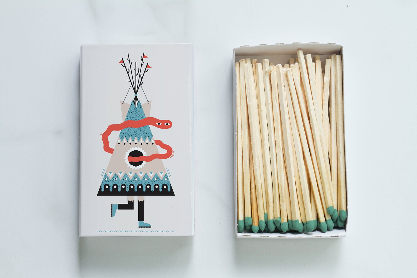 火彩盒外观设计图素材库精选模板 Matches Box Mockup插图(3)