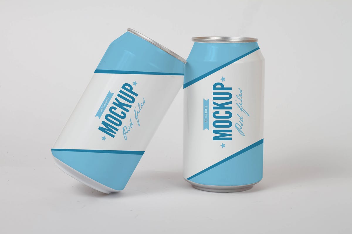 碳酸饮料易拉罐外观设计素材库精选模板 Drink Soda Can Mock Up插图