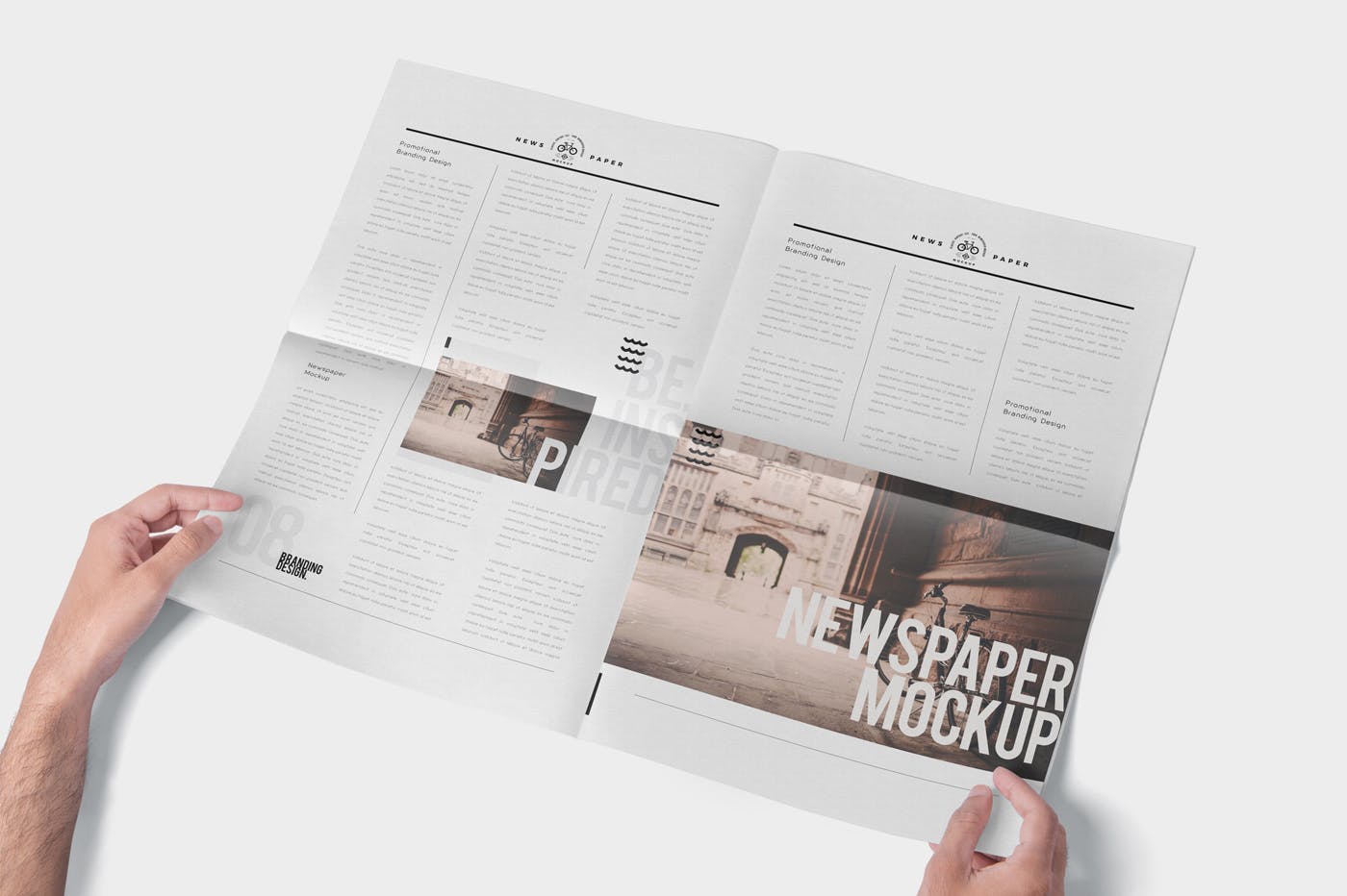 报纸排版设计图预览样机模板 Photorealistic Newspaper Mockups插图(2)