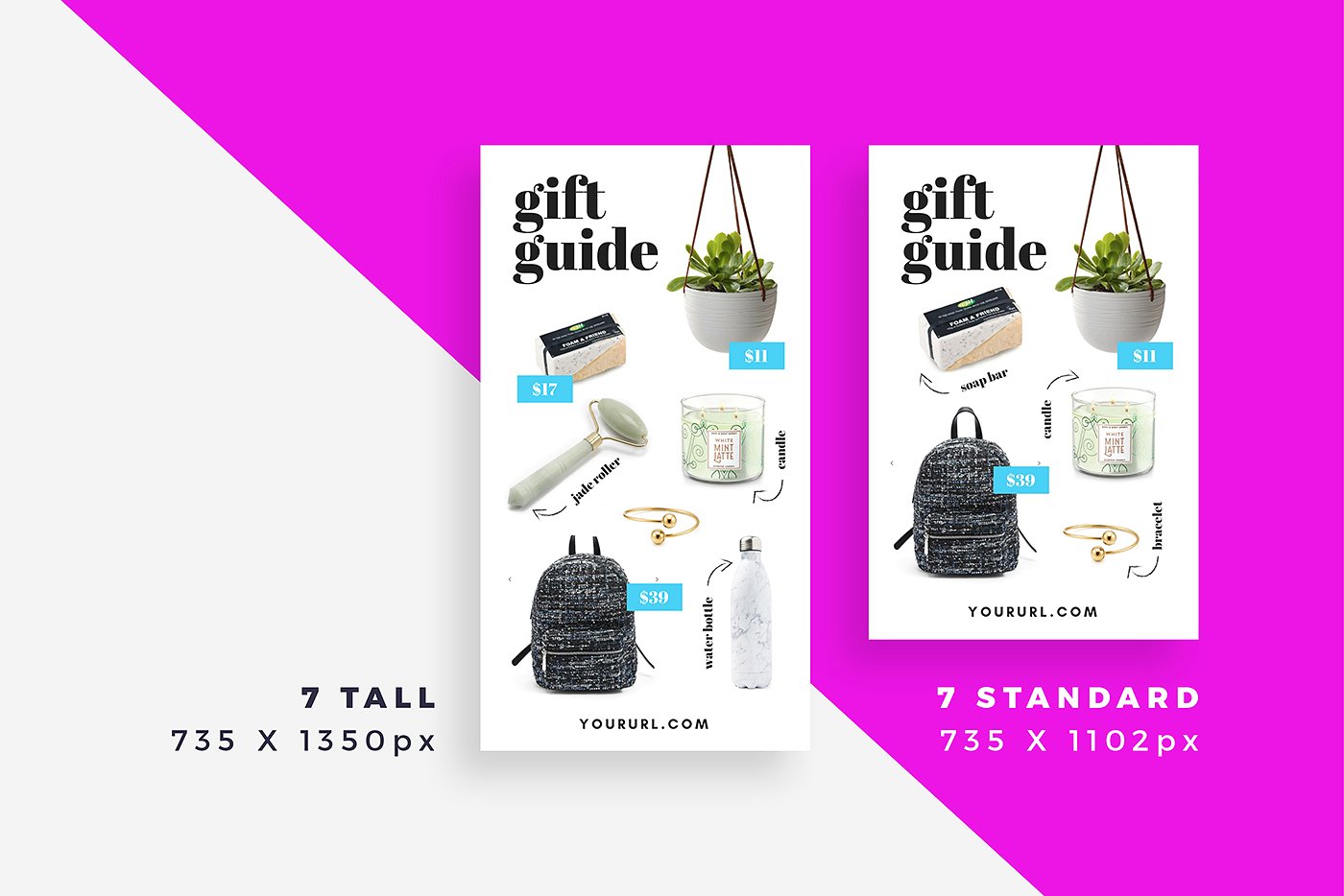 礼品指南社交媒体模板素材库精选 Gift Guide Pinterest Templates [psd]插图(1)