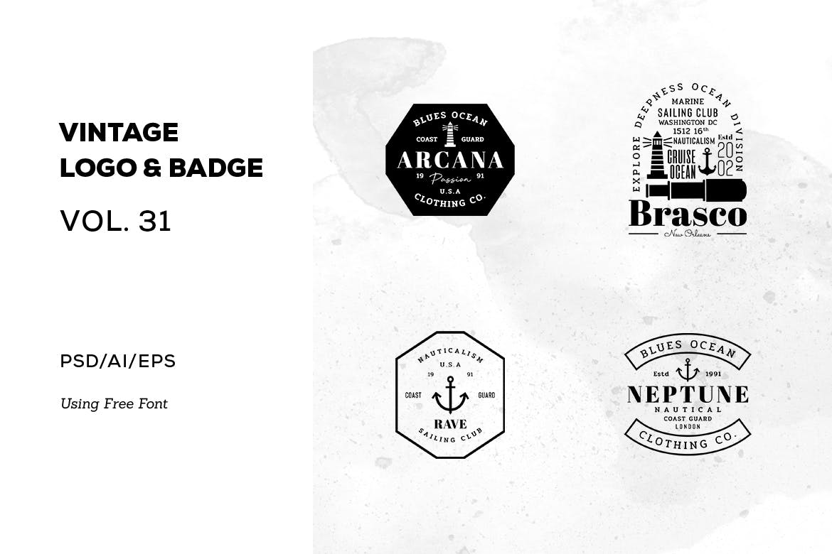 欧美复古设计风格品牌素材库精选LOGO商标模板v31 Vintage Logo & Badge Vol. 31插图