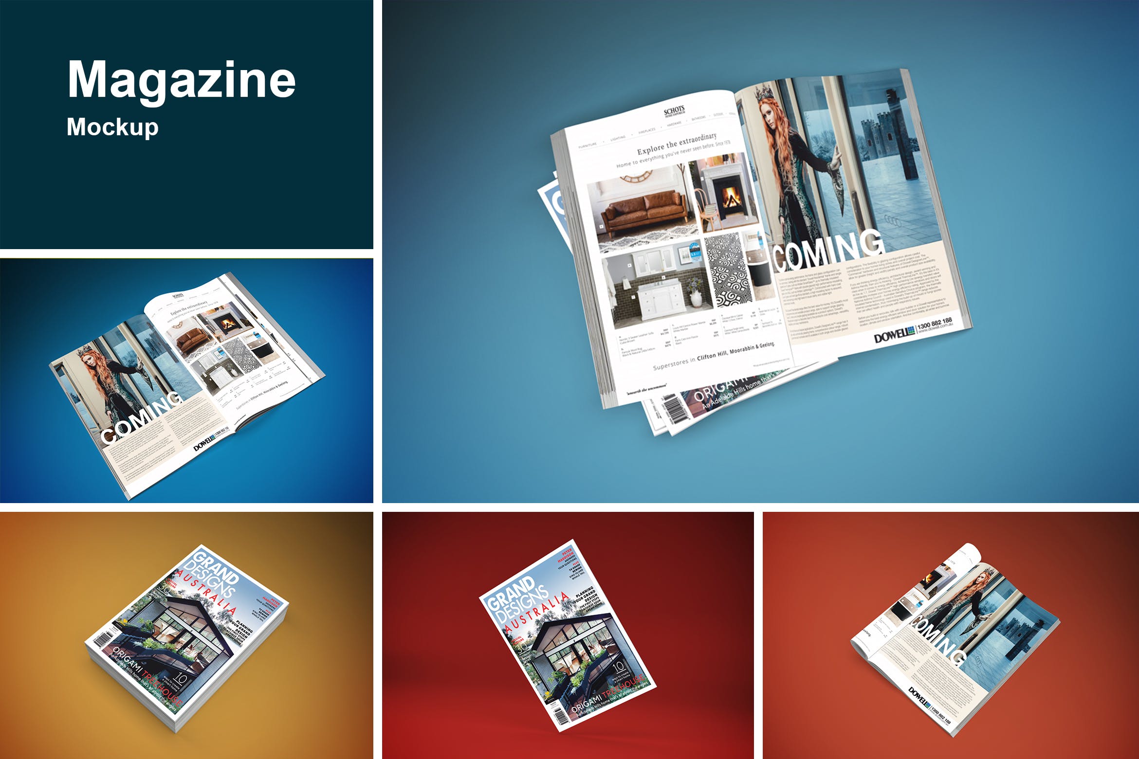 高端杂志版式设计效果图样机素材库精选模板 Magazine Mouckup插图
