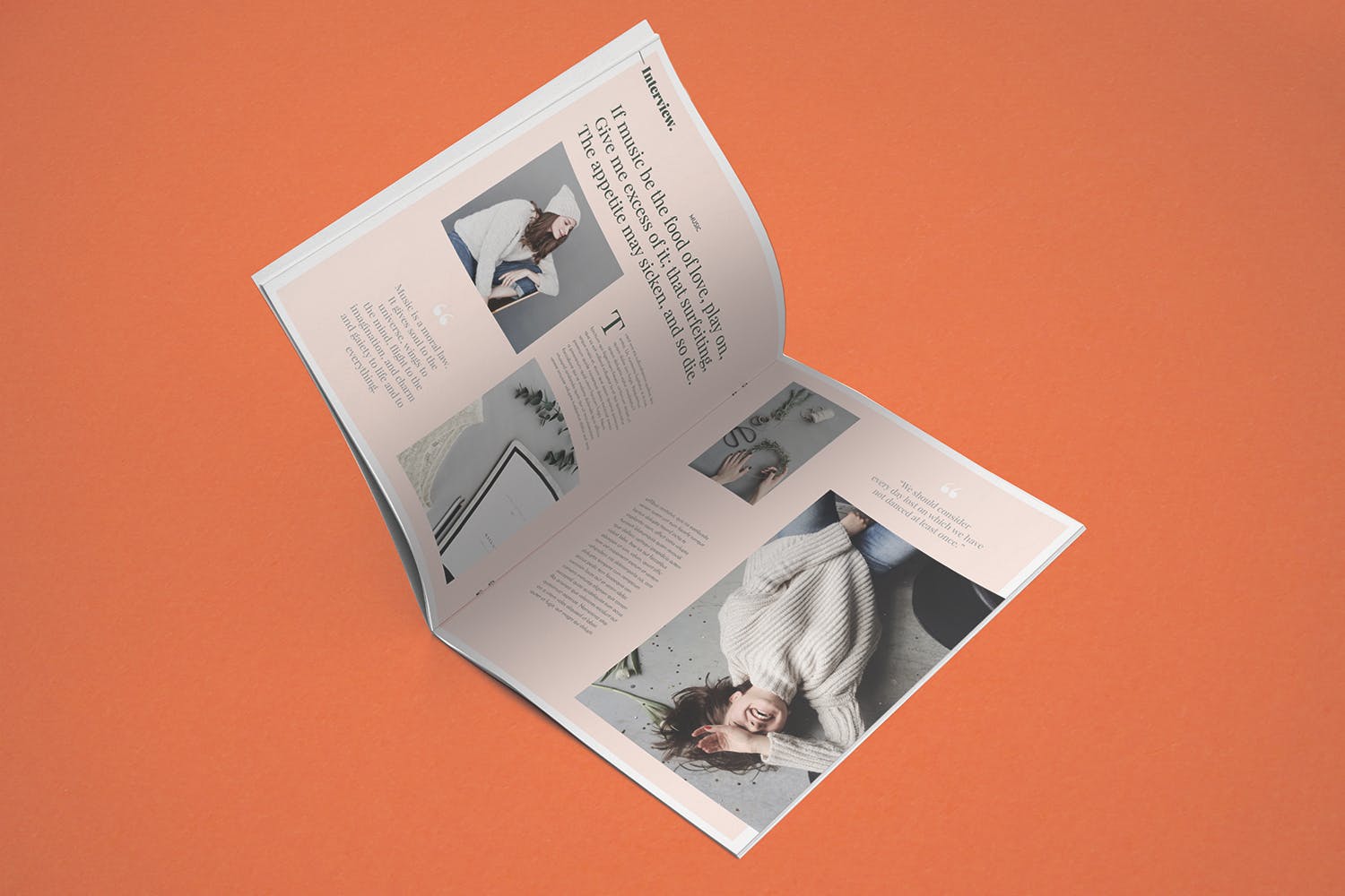 美国信纸规格宣传册翻页效果图样机素材库精选 US Letter Brochure Mockup Open Page插图(2)