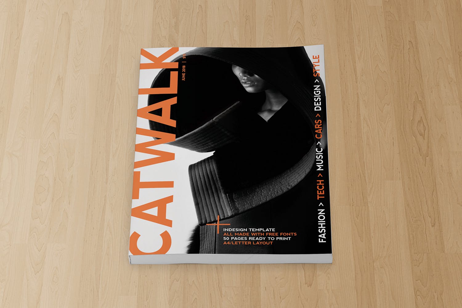 杂志封面印刷效果图样机素材库精选模板 Magazine Cover Mockup插图(2)