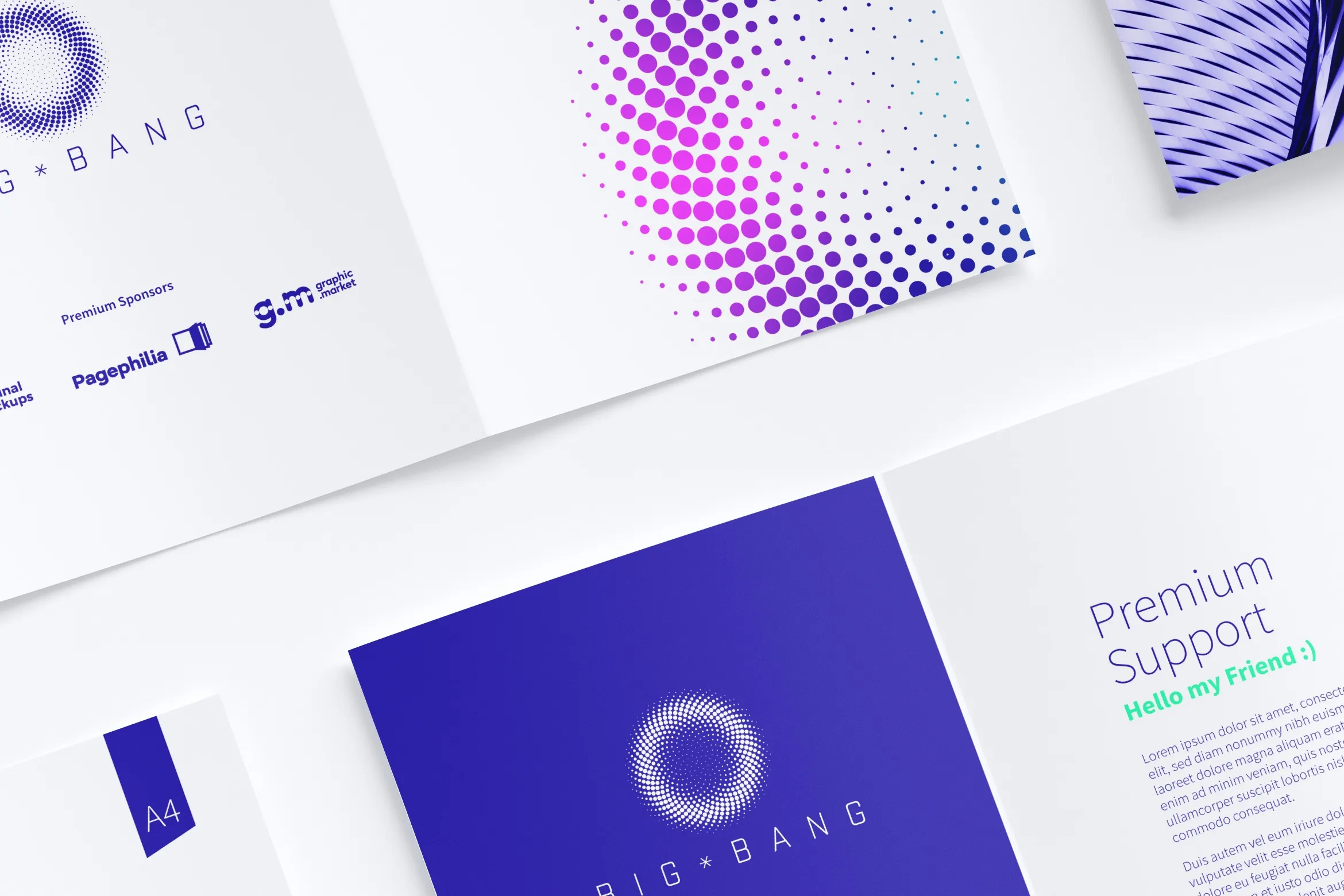 A4三折页企业传单设计效果图等距网格样机07 A4 Trifold Brochure Mockup 07插图(4)