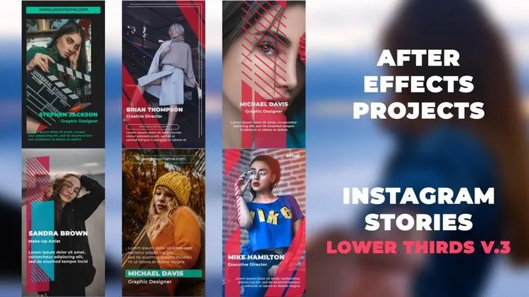 照片墙故事是一种超现代的像素设计精选AE模板