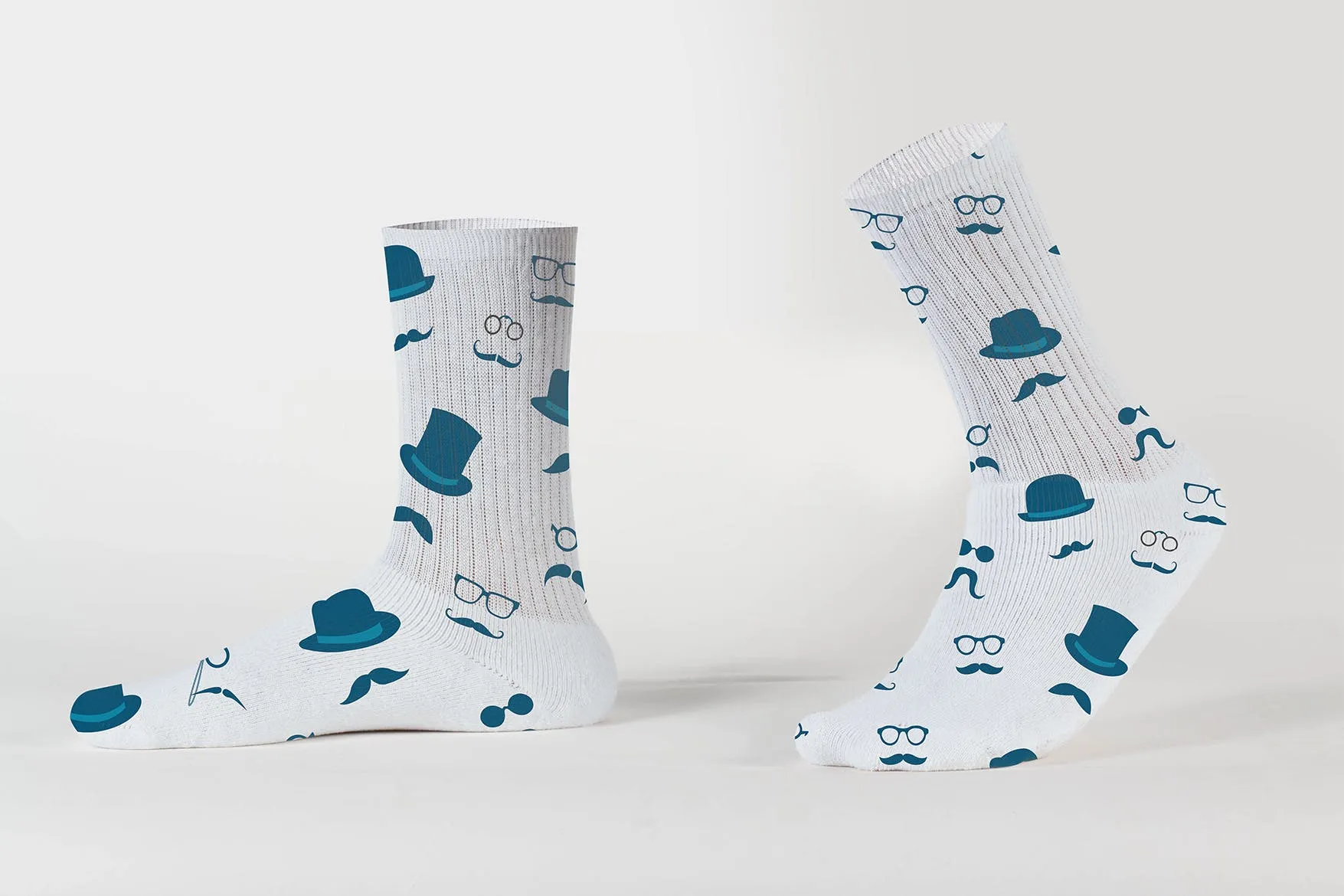 中性袜子印花设计效果图样机模板 Unisex Presentation Socks Mockup插图(2)