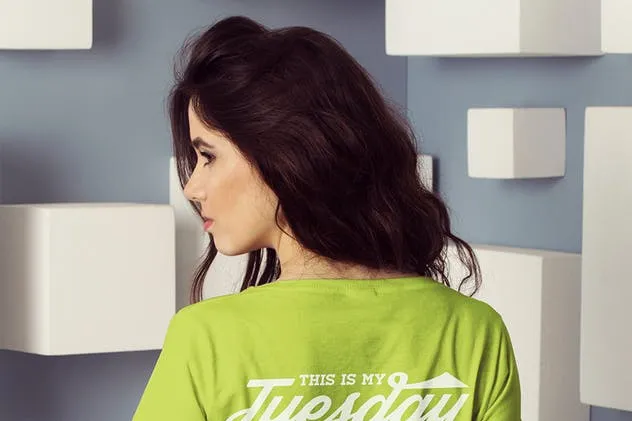 时尚女装印花T恤服装样机模板 Female T-Shirt Mockup插图(6)