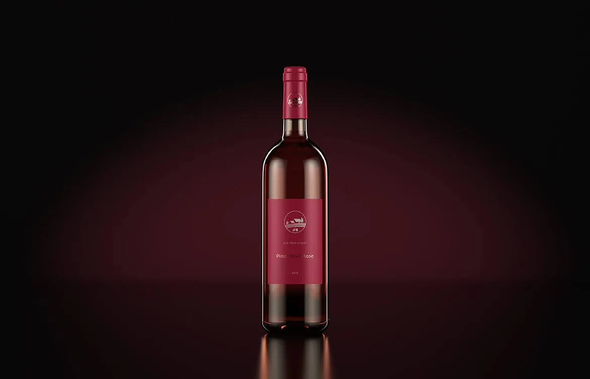 葡萄酒酒瓶外观设计样机PSD模板 Wine Bottle Mockup — Dark Studio插图(4)