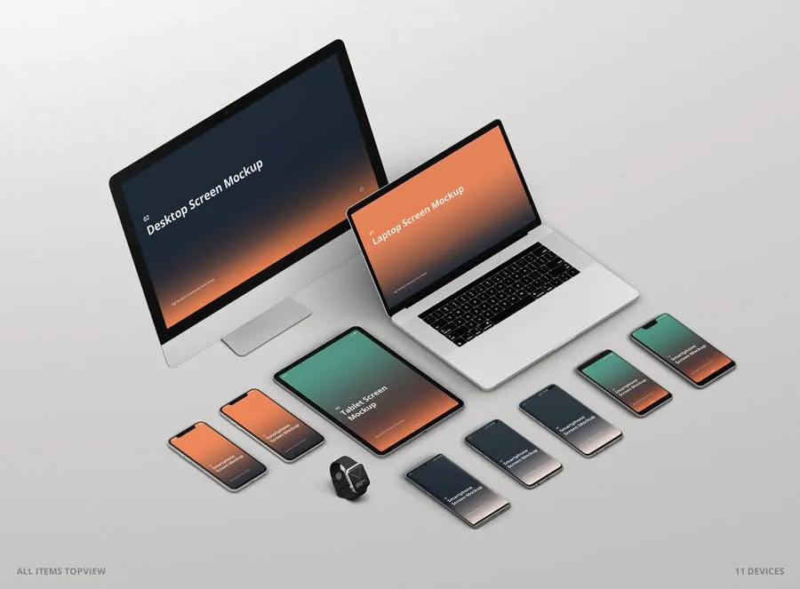 响应式设计作品效果预览智能设备素材库精选样机合集 Multi Device Screen Mockup Creator插图(10)