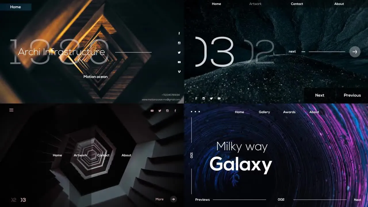 简洁现代动态动画文本像素设计精选AE模板