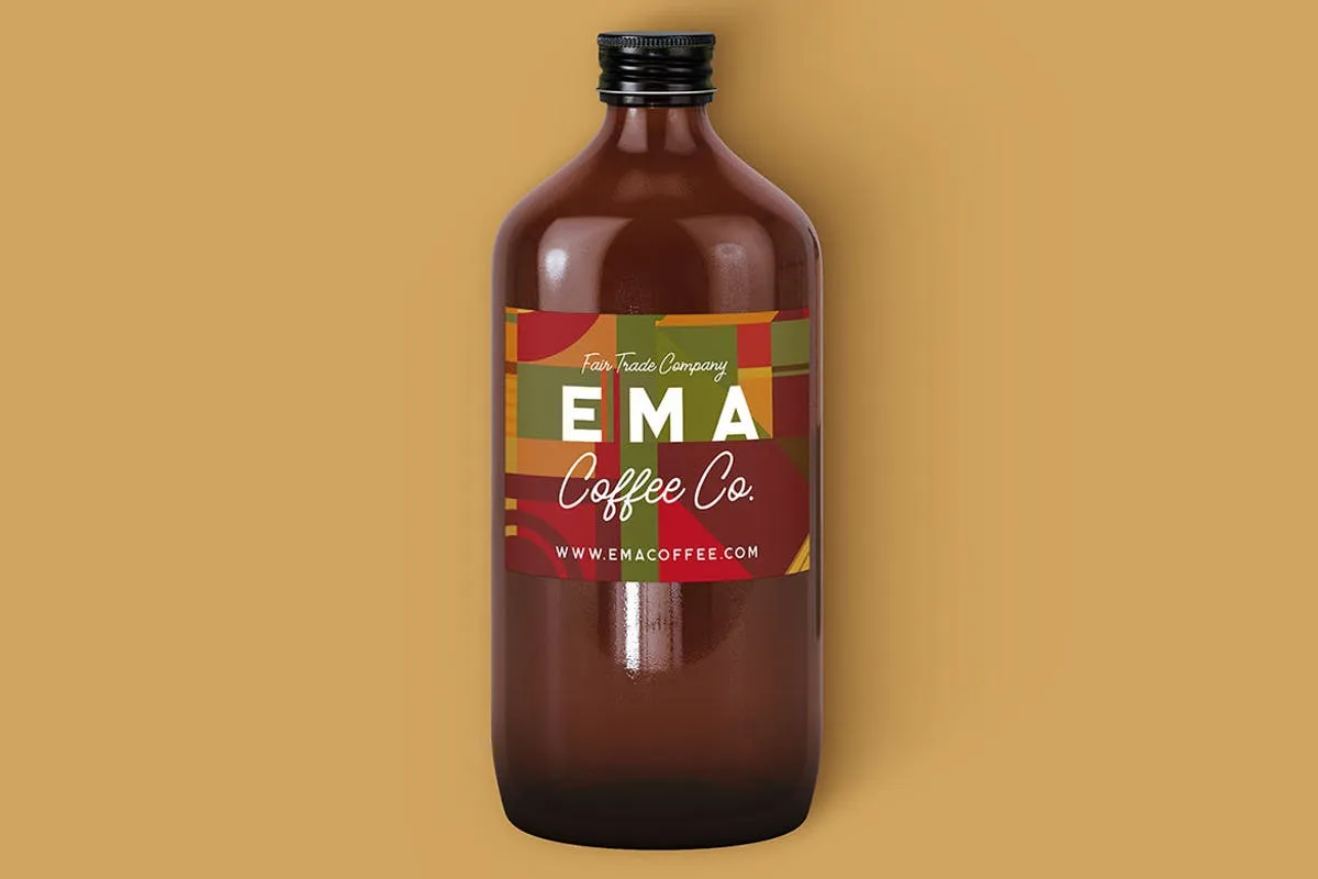 咖啡amp;啤酒瓶样机模板v1 Coffee or Beer Bottle Mock-up 1