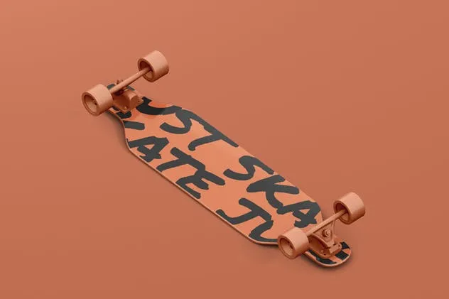 双翘长滑板图案设计样机 Freeride Longboard Mockup插图(8)