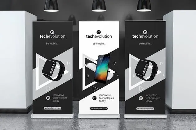 易拉宝Banner广告设计展示样机 Roll Up Banner Stand Mockup插图(3)