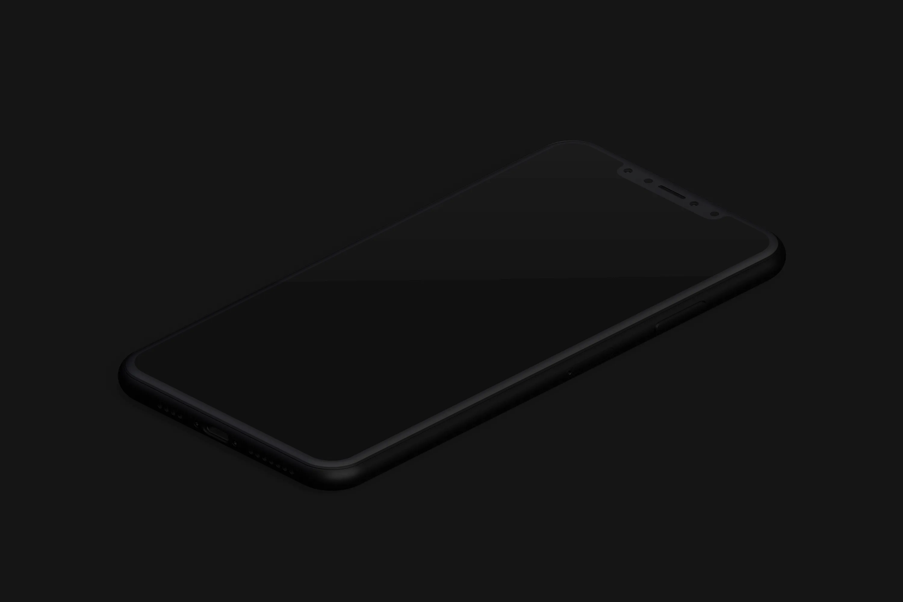 iPhone XS Max智能手机APP应用UI设计效果图右视图样机 Isometric Clay iPhone Xs Max Mockup, Right View插图(1)