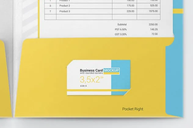 办公专用文件夹样机模板 Reinforced Two Pocket Presentation Folder Mockup插图(1)