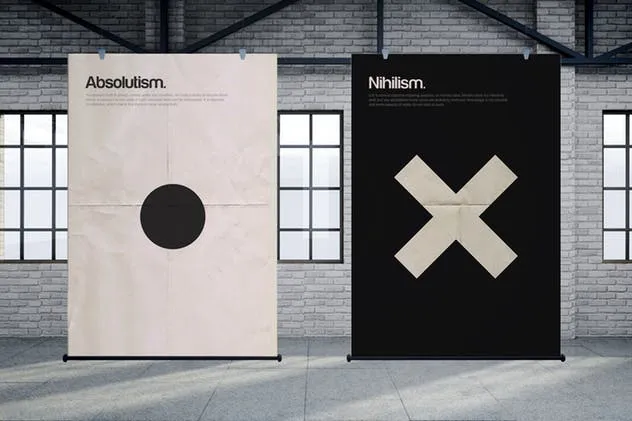 布料质地卷轴广告海报样机模板 The Fabric MockUp插图(6)