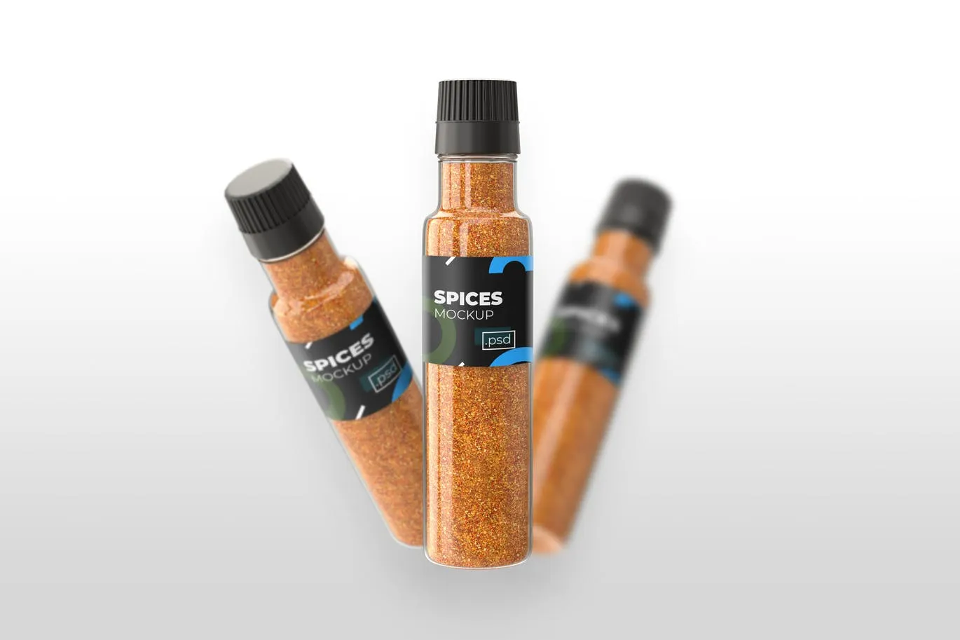 厨房用品香料瓶外观设计像素设计精选 Realistic Spices Bottle#8211; Mockups