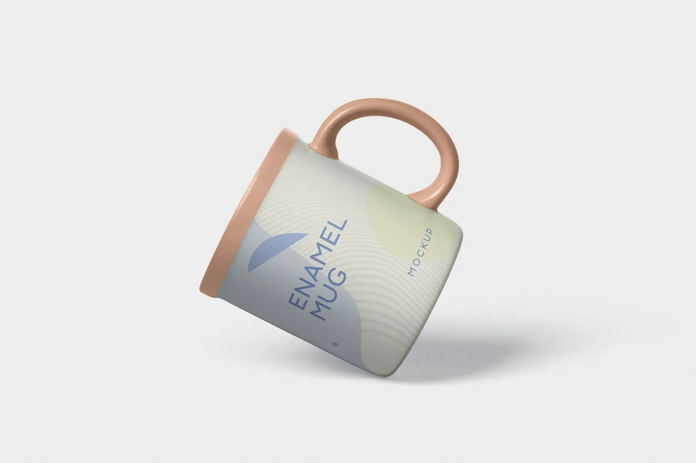 带把手圆形搪瓷杯马克杯图案设计素材库精选 Round Enamel Mug Mockup With Handle插图(4)