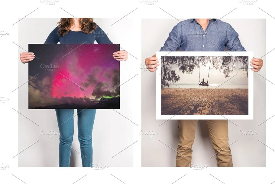 手持艺术作品展示样机模板 Mixed Artwork Presentation Mockup插图(1)