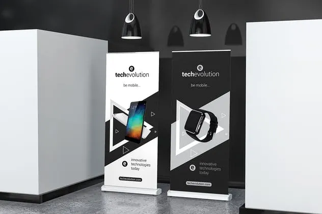 易拉宝Banner广告设计展示样机 Roll Up Banner Stand Mockup插图(7)