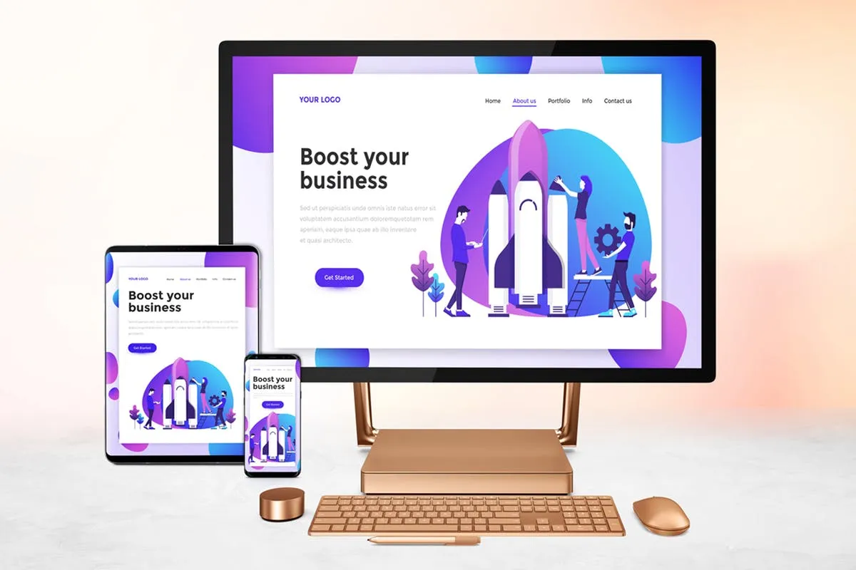 跨平台设计项目展示样机合集 Responsive Screens Mockup
