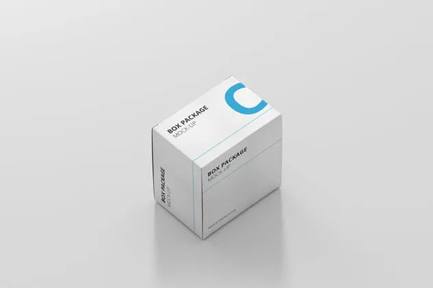 纸质包装盒外观设计样机模板 Package Box Mock-Up – Flat Square插图(6)
