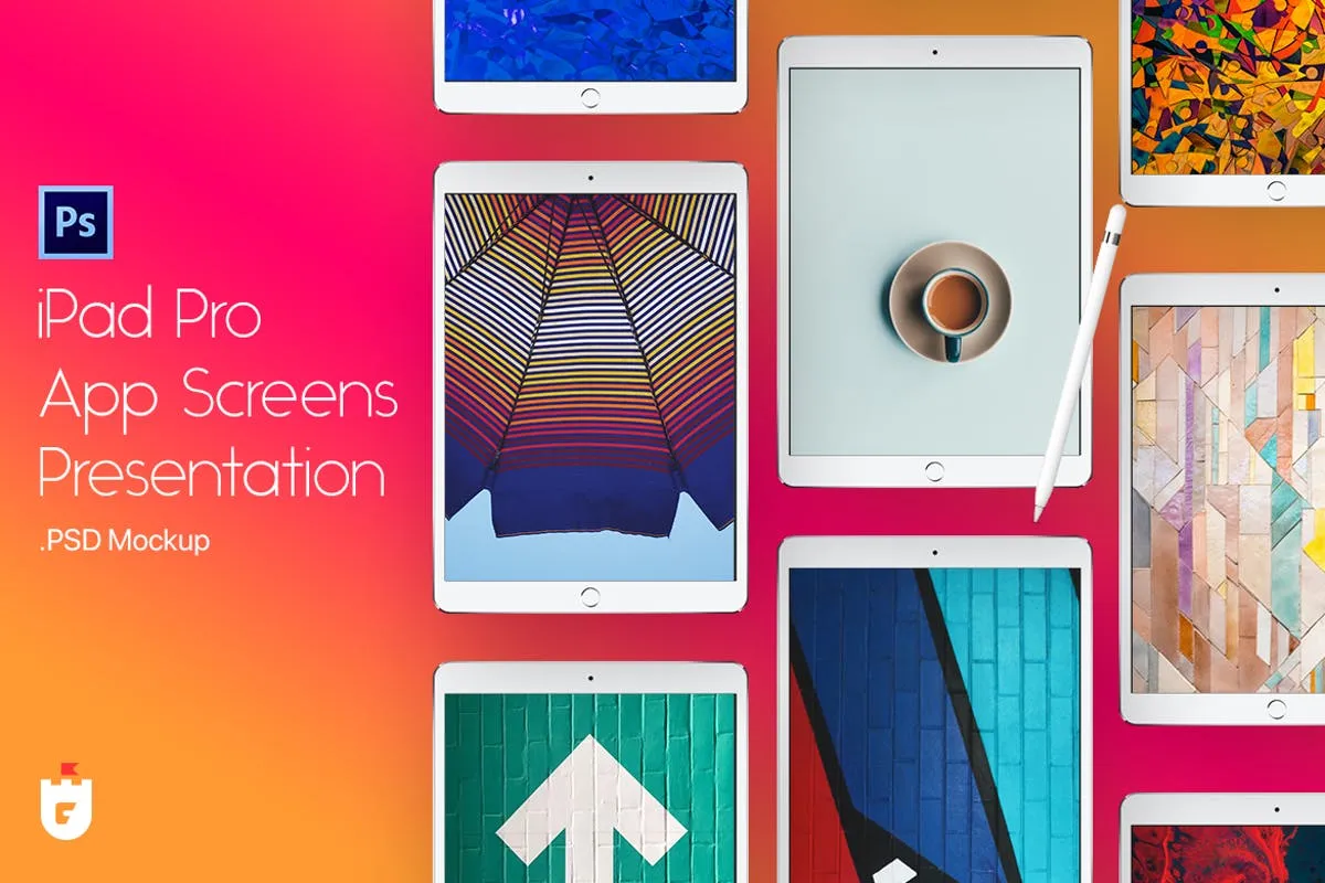 iPad Pro平板电脑应用界面展示样机 iPad Pro App Screen Presentation Mockup
