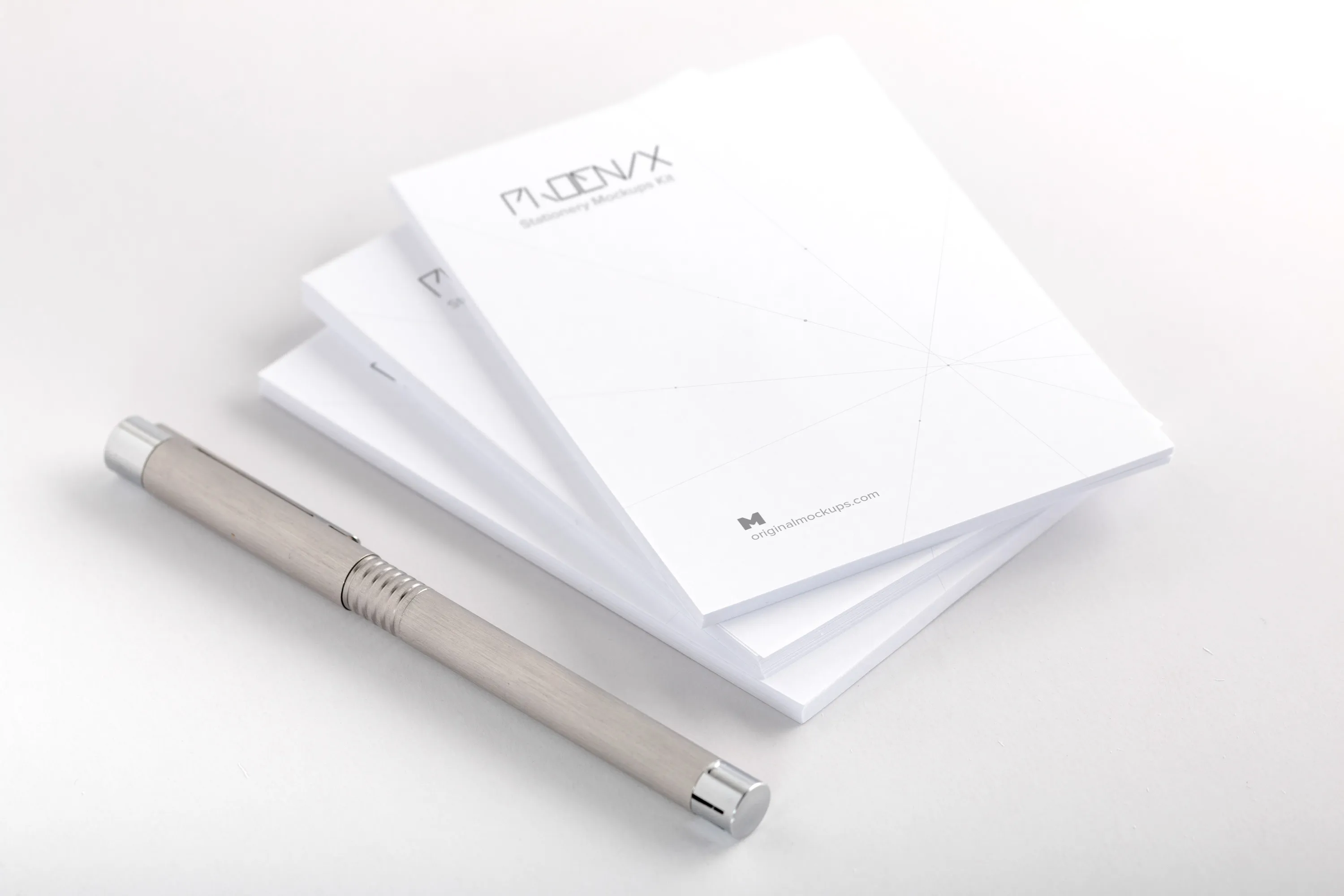 备忘录记事本封面设计效果图样机模板 Stack of Memo Mockup插图