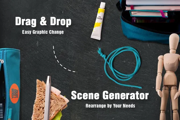 开学季巨无霸广告图场景模板 Back To School Mockup & Hero Image Scene Generator插图(1)