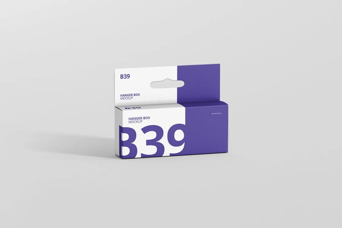 带挂钩的宽小矩形盒子样机 Box Mockup – Wide Small Rectangle with Hanger插图
