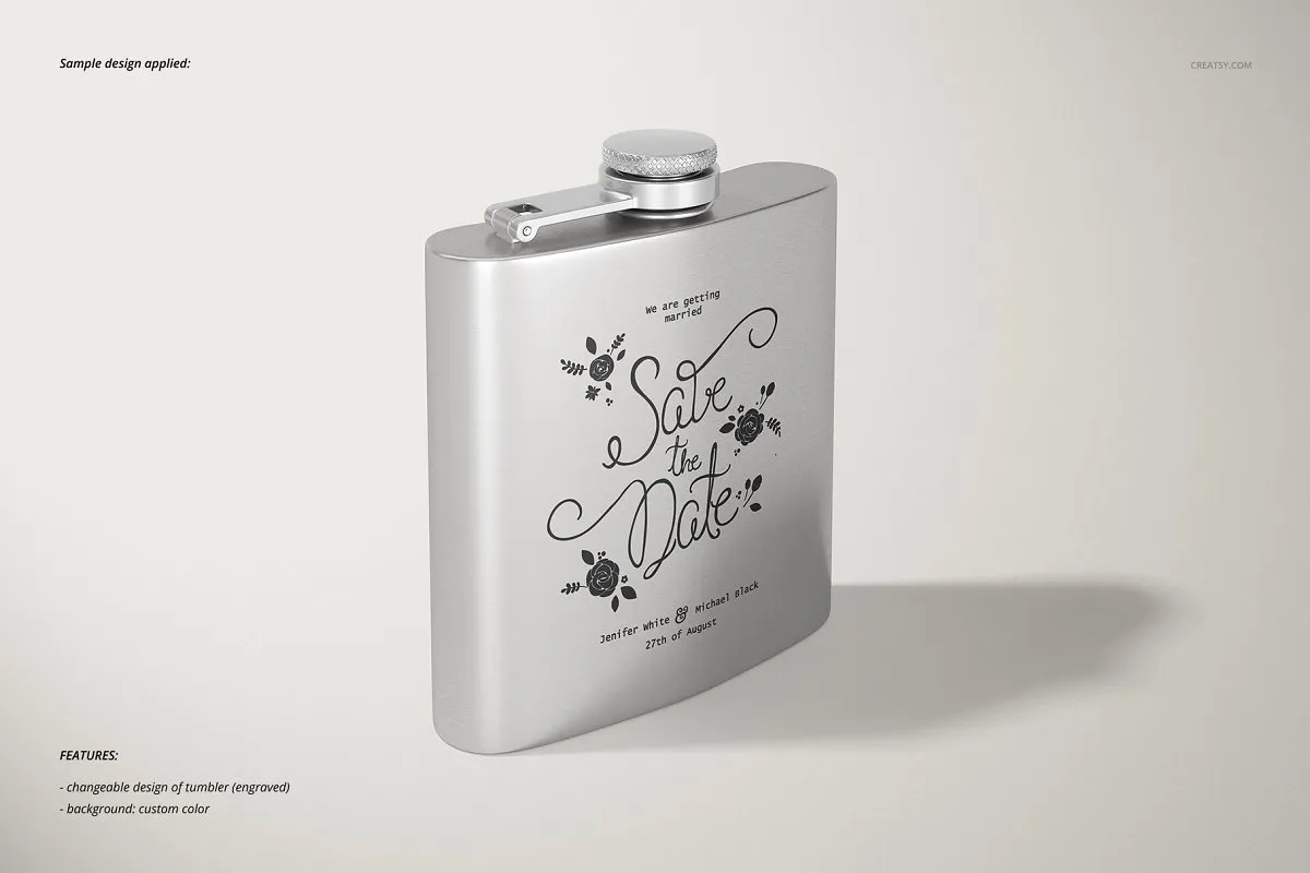 粉色涂层钢瓶包装样机展示模板插图(4)