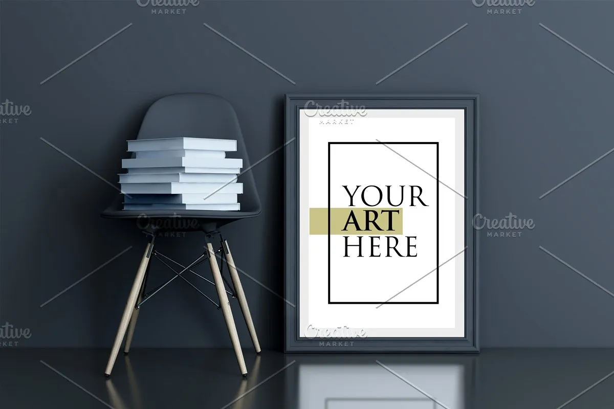 多彩的画框&椅子场景样机展示模板插图(15)