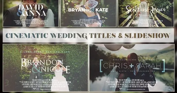 婚礼记录视频像素设计精选AE模板素材 Cinematic Wedding Titles
