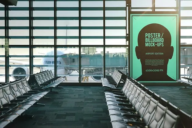 机场飞机海报广告牌样机模板 Poster / Billboard Mock-ups – Airport Edition插图(1)