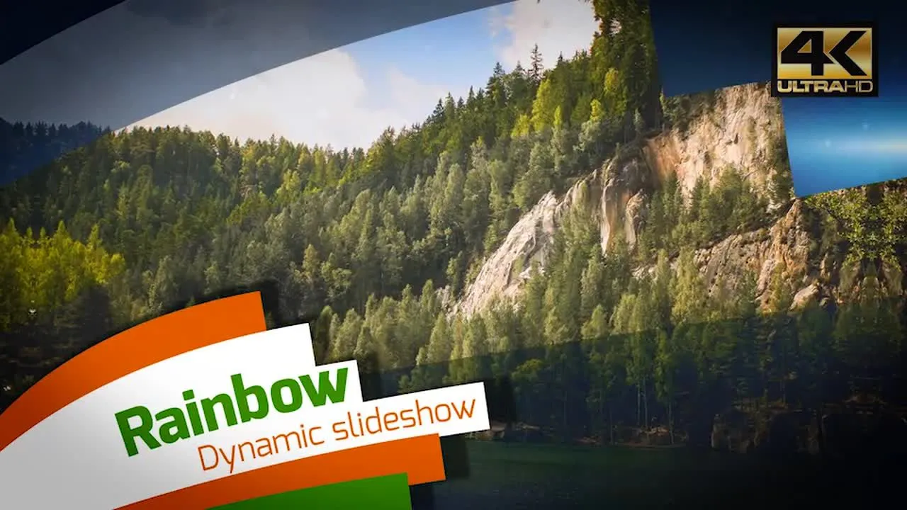4k动态彩虹幻灯片像素设计精选AE模板