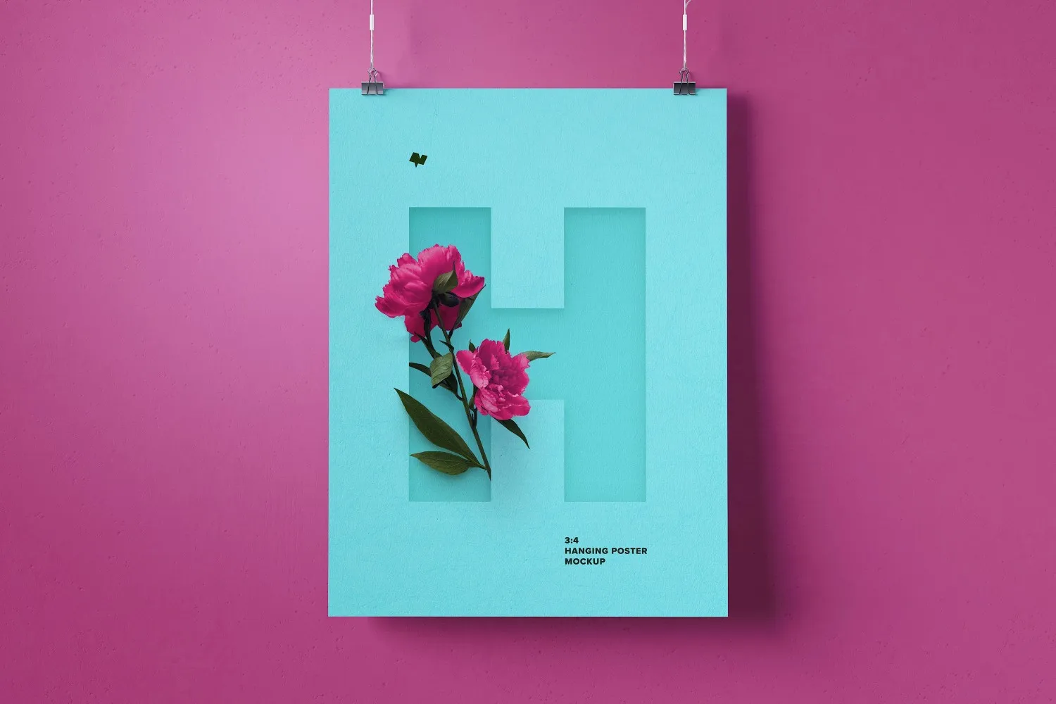 3:4比例艺术作品展示画框样机素材库精选模板 3:4 Portrait hanging poster mockup插图(2)