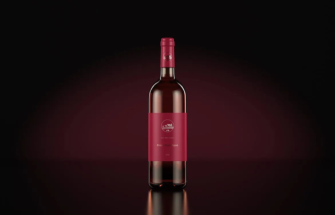 葡萄酒酒瓶外观设计样机PSD模板 Wine Bottle Mockup — Dark Studio插图(5)