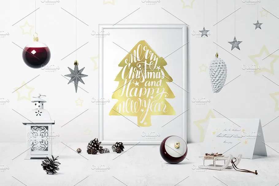 圣诞节主题场景样机模板集 Christmas Mockup Creator插图