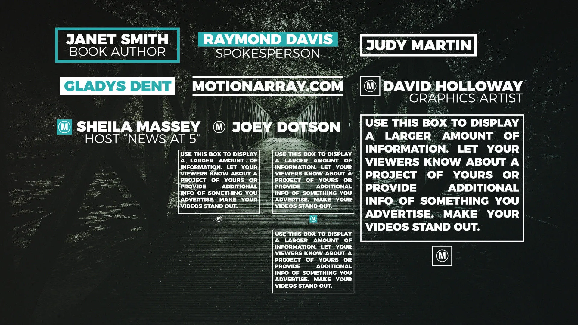 12个酷炫干净创意的低三分之一和全屏标题动画像素设计精选AE模板